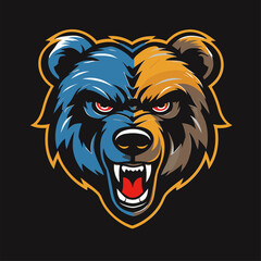 illustration of a bear head as a mascot