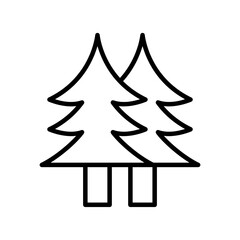 Two conifer christmas tree icon vector