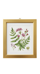 Floral Cross Stitch Artwork In Golden Frame Isolated Photo
