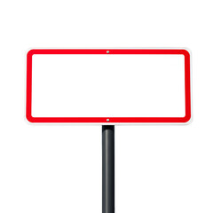Fototapeta premium Isolated Illustration of a Blank Red and White Road Sign on a Black Background
