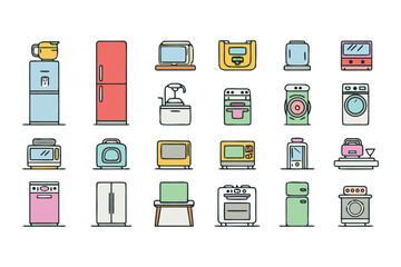 Kitchen and Home Appliance Icons – Vector Collection