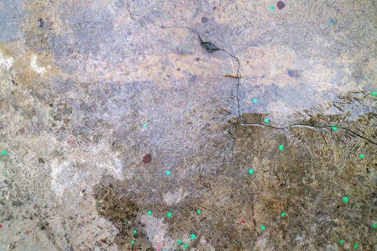 Weathered Concrete with Green Dots - Powered by Adobe