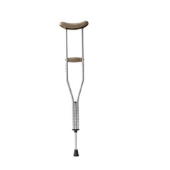 Isolated Crutch Illustration Metallic Medical Aid Equipment on Transparent Background