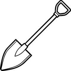 Spade black outline vector and illustration, coloring book page