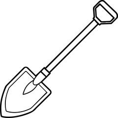 Spade black outline vector and illustration, coloring book page