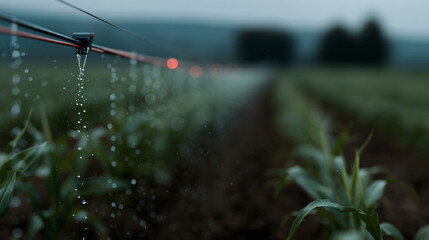 Irrigation Watering Technology Boosts Crop Growth Agriculture Farm Productivity Moisture Management Sustainable Eco-Friendly Green Farming Enhances 