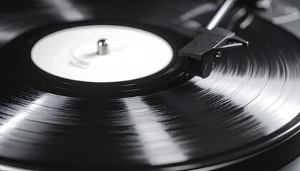 Close-up vinyl record player