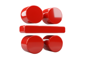 Glossy 3D Red Geometric Shape Rendered on Black Isolated Background