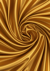 Gold Fabric Swirl Abstract Illustration for Background Texture Design