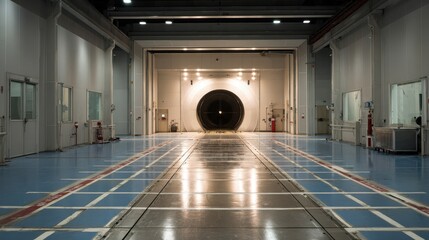 Wind tunnel testing facility interior, aerospace research