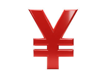 Obraz premium Glossy Red Yen Symbol Isolated On Black Background Illustration