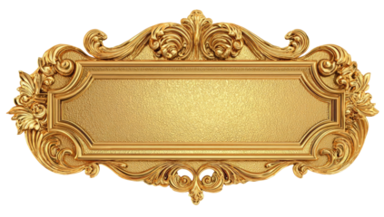 Ornate gold plaque with decorative frame