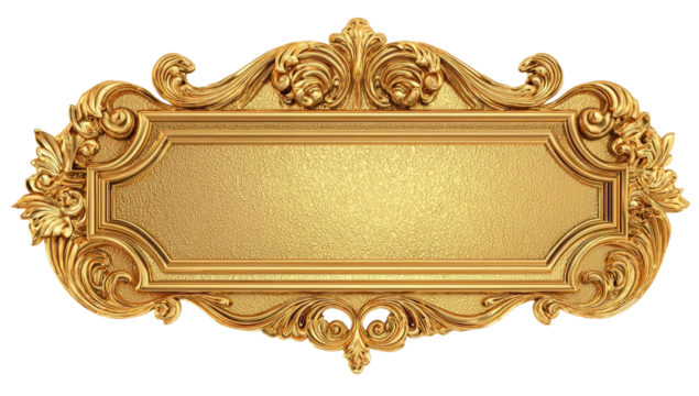 Ornate gold plaque with decorative frame - Powered by Adobe