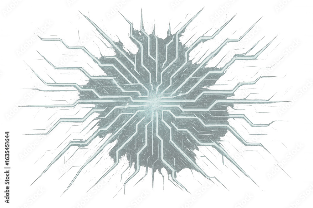 Poster luminous digital network spreading across transparent surface, representing cutting-edge technologic
