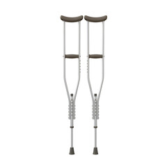 Isolated Illustration Of Two Crutches On Transparent Background