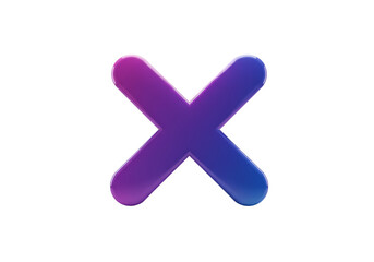 Fototapeta premium Gradient Blue Purple Isolated X Icon Graphic Symbol Illustration Transparent Background