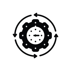 Black solid icon for efficient processes