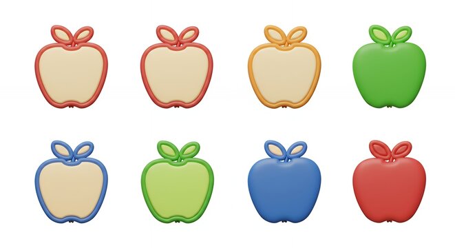 Colorful apples grid design elements