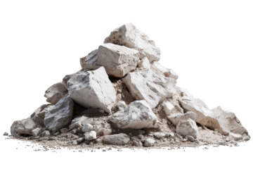 A pile of light gray rocks/stones