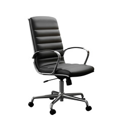 Fototapeta premium Isolated Office Chair Rendered on Transparent Background for Business