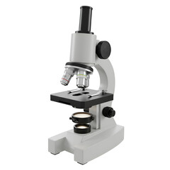 Isolated Microscope on Transparent Background Realistic Scientific 3D Render