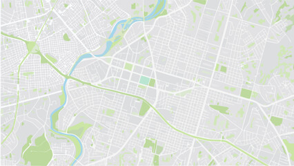 Vector aerial view of a city map with river and green spaces showcasing urban planning and infrastructure design