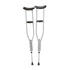 Isolated Photo of Silver Crutches a Medical Equipment on Transparent Background