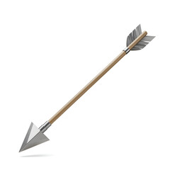Isolated Realistic Arrow on White Background a 3D Render Illustration