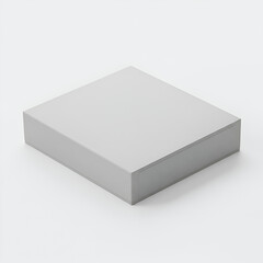 Fototapeta premium Minimalist Grey Isometric Block Isolated On White Background 3D Rendered Illustration