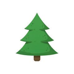 Illustration of a Green Christmas Tree Isolated on Transparent Background