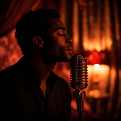 Intimate Silhouette of a Couple in a Romantic Candlelit Setting