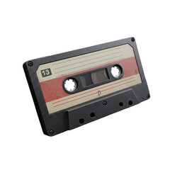 Obraz premium Isolated Vintage Cassette Tape on Transparent Background Illustration