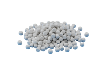 Illustration of a Pile of White Pills Against a Black Transparent Background