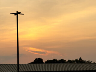 sunset over the city