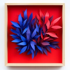 Obraz premium Intricate arrangement of vibrant paper leaves.