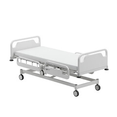 Isolated White Hospital Bed Illustration on Transparent Background