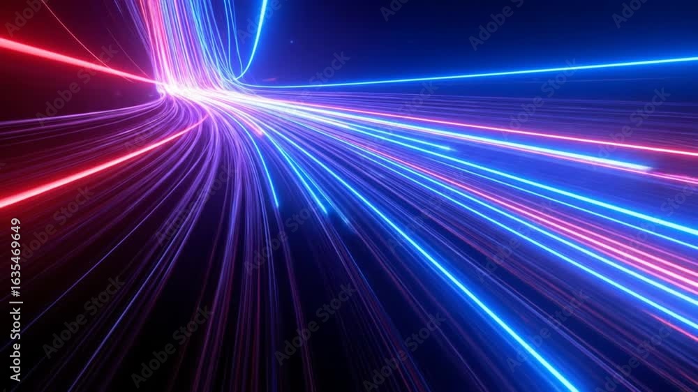 Aufkleber dynamic abstract background of blue and red light streaks creating a tunnel effect with a futuristic