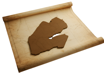 Illustration of Djibouti Map on Aged Parchment Isolated Background