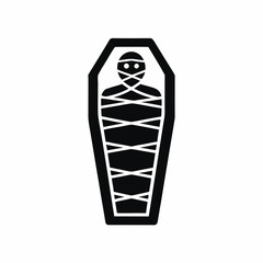 mummy wrapped icon  silhouette vector illustration