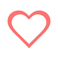 Heart Symbol Illustration With Red Outline Isolated On Transparent Background