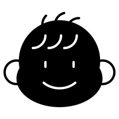 Baby Boy Black Fill Icon