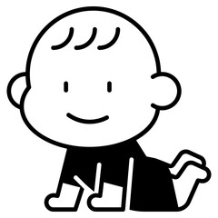 Tummy Time Black Fill Icon