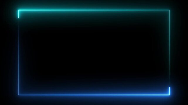 A glowing neon rectangle fire text frame with light animation. Border frame concept sign. perfect social media content adding futuristic attention grabbing element any rectangle copy abstract motion