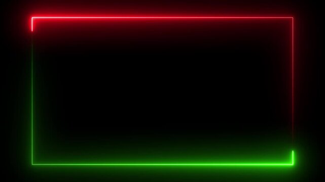 A glowing neon rectangle fire text frame with light animation. Border frame concept sign. perfect social media content adding futuristic attention grabbing element any rectangle copy abstract motion