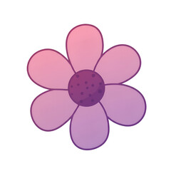 Fototapeta premium Illustration of a Gradient Purple and Pink Flower Isolated on Black Background