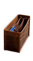 Photo of a Brown Leather Wallet Isolated on a Transparent Background