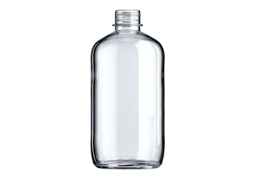 Clear plastic water bottle isolated on transparent background — high-resolution PNG cutout for packaging mockups, label design, e-commerce listings, and hydration branding - Powered by Adobe