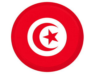 Flat Vector Icon of Tunisia Flag with Rounded Corners, isolated PNG