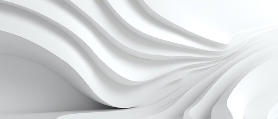 White layered waves creating a modern minimalist backdrop Business background.