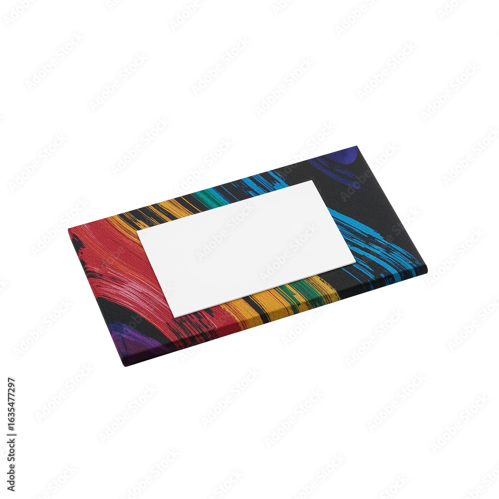 Poster isolated brushstroke art block showcasing diverse color gradients and textures in studio lighting